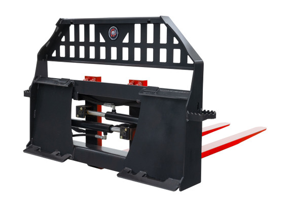 Skid Steer Pallet Fork Frame With 60" Long Tines Class II 5500 lbs Hydraulic Adjustable (Professional Series)