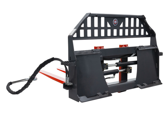 Skid Steer Pallet Fork Frame With 60" Long Tines Class II 5500 lbs Hydraulic Adjustable (Professional Series)