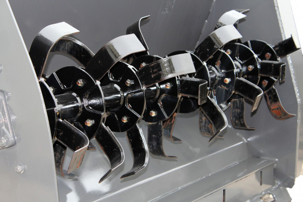 52" Wide Skid Steer Tiller Attachment With 6" Deep Tines (18-28) gpm