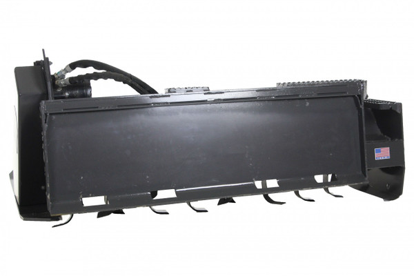 66" Wide Skid Steer Tiller Attachment With 6" Deep Tines (18-28) gpm 66" Wide Skid Steer Tiller Attachment With 6" Deep Tines (18-28) gpm