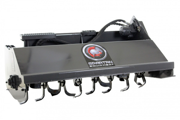 66" Wide Skid Steer Tiller Attachment With 6" Deep Tines (29-44) gpm 66" Wide Skid Steer Tiller Attachment With 6" Deep Tines (29-44) gpm