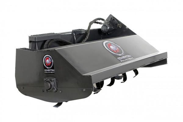 78" Wide Skid Steer Tiller Attachment With 6" Deep Tines (29-44) gpm
