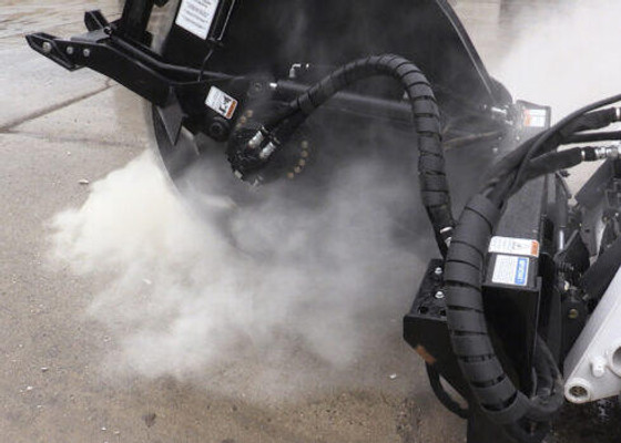 Skid Steer Rock Saw Attachment Model 1800 18" Depth x 2.75" Wide Wheel (Professional Series) (Case Drain)