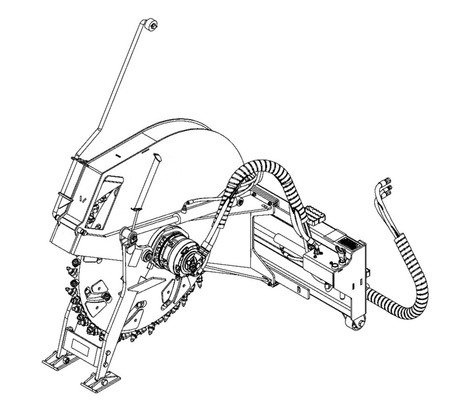 Skid Steer Rock Saw Attachment Model 2400 24" Depth x 2.75" Wide Wheel (Professional Series) (Case Drain) Skid Steer Rock Saw Attachment Model 2400 24" Depth x 2.75" Wide Wheel (Professional Series) (Case Drain)