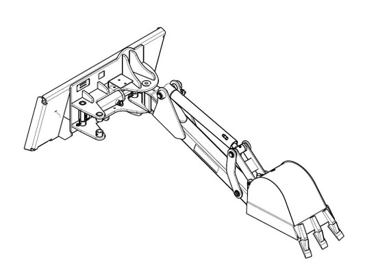 Mini Skid Steer EZ Backhoe Attachment Swing Arm (Bobcat MT | S70 Mount)