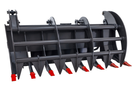 96" Wide Skid Steer Grapple Rake Attachment Industrial Series