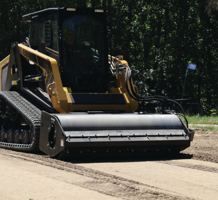72" Wide Skid Steer Vibratory Roller Attachment With Smooth Drum (Case Drain)