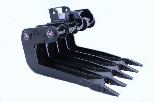 30" Wide Mini Excavator Concrete Slab Grab Bucket With Teeth 6,000 lbs-10,000 lbs Machine