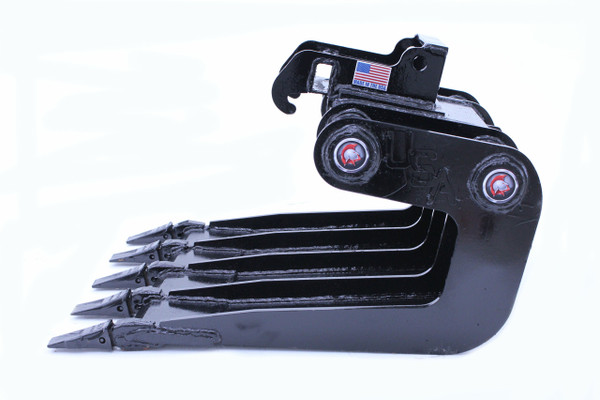 30" Wide Mini Excavator Concrete Slab Grab Bucket With Teeth 6,000 lbs-10,000 lbs Machine