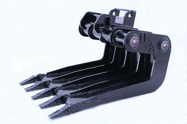 36" Wide Mini Excavator Concrete Slab Grab Bucket With Teeth 6,000 lbs-10,000 lbs Machine