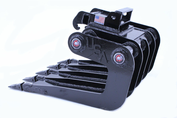 36" Wide Mini Excavator Concrete Slab Grab Bucket With Teeth 6,000 lbs-10,000 lbs Machine