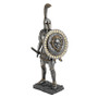 Spartan Hoplite Warrior Statue With Spear Pewter