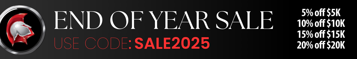 Spartan Equipment logo sits next to text that advertises the END OF YEAR SALE