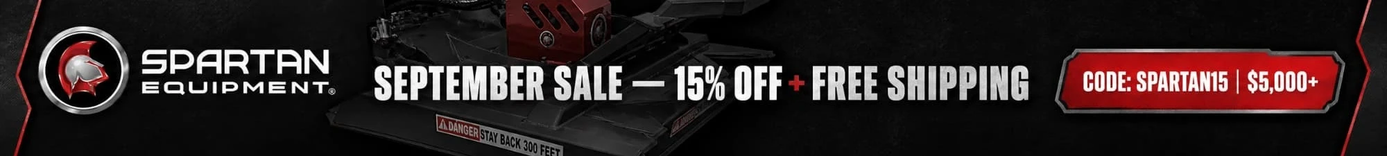 September Sale. 15% Off and Free Shipping on Orders over 5k