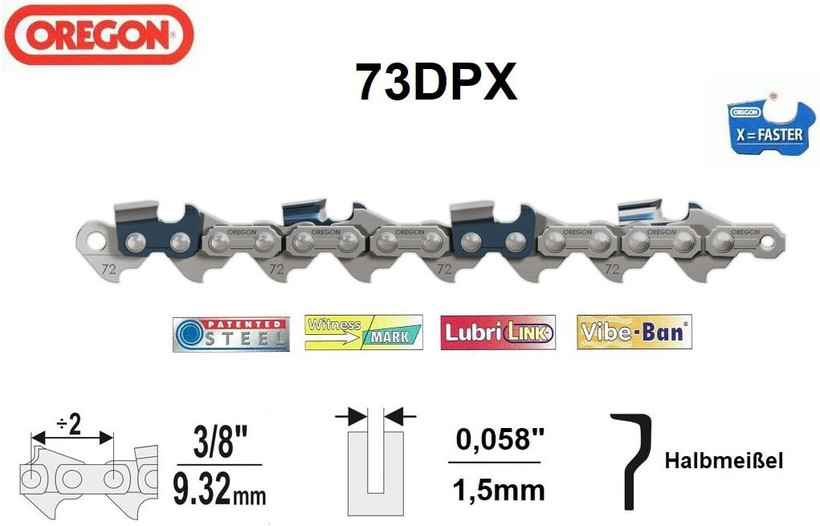Active slide of Oregon VersaCut DPX Chainsaw Chain, 115 Drive Links 3/8 0.058