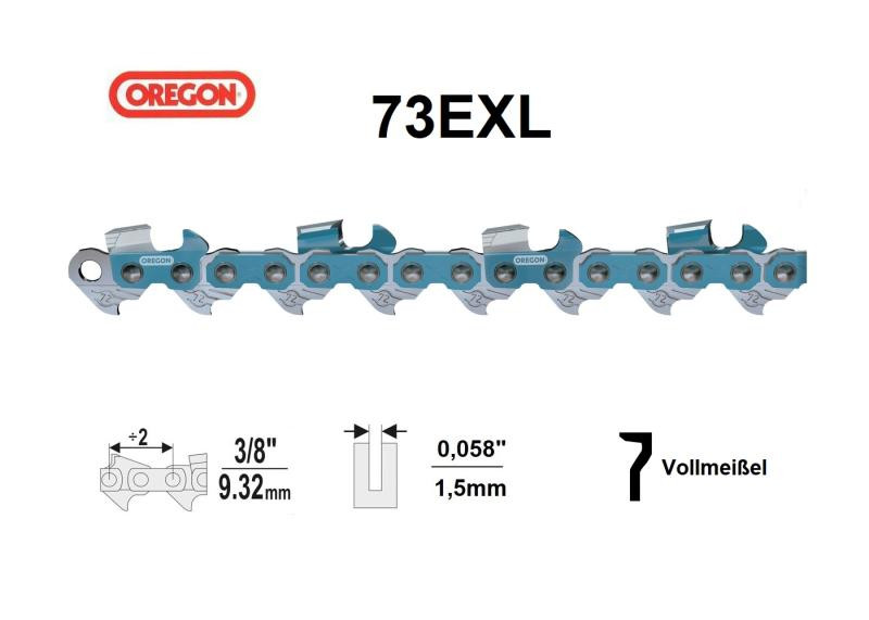 Oregon PowerCut EXL Chainsaw Chain, 72 Drive Links  3/8 0.058