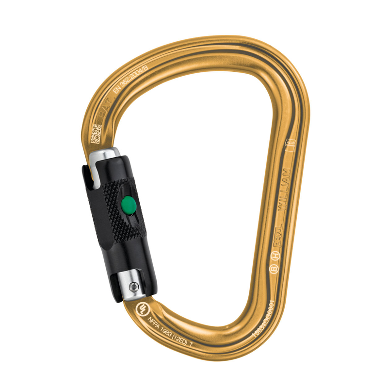 Petzl William Ball Lock 3 Way Carabiner - Gold