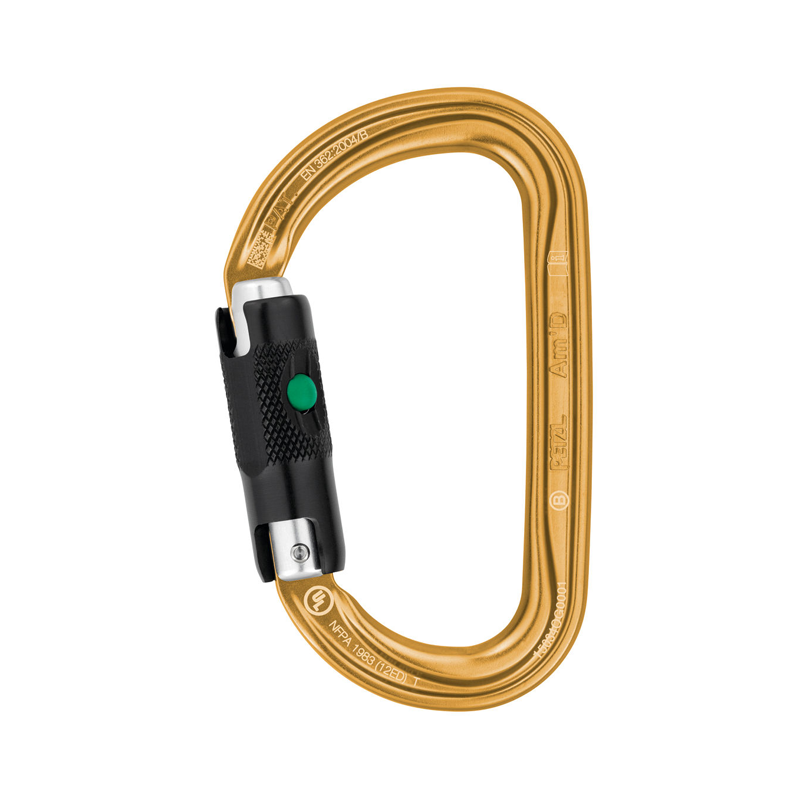 Petzl Am'D Ball Lock 3 Way Carabiner - Gold