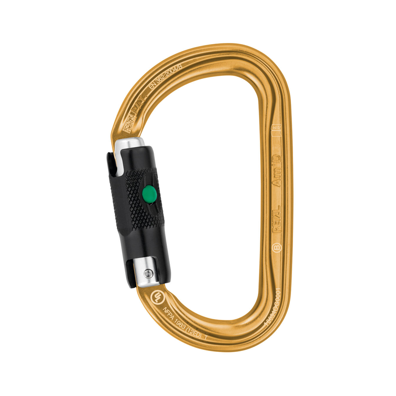 Petzl Am'D Ball Lock 3 Way Carabiner - Gold