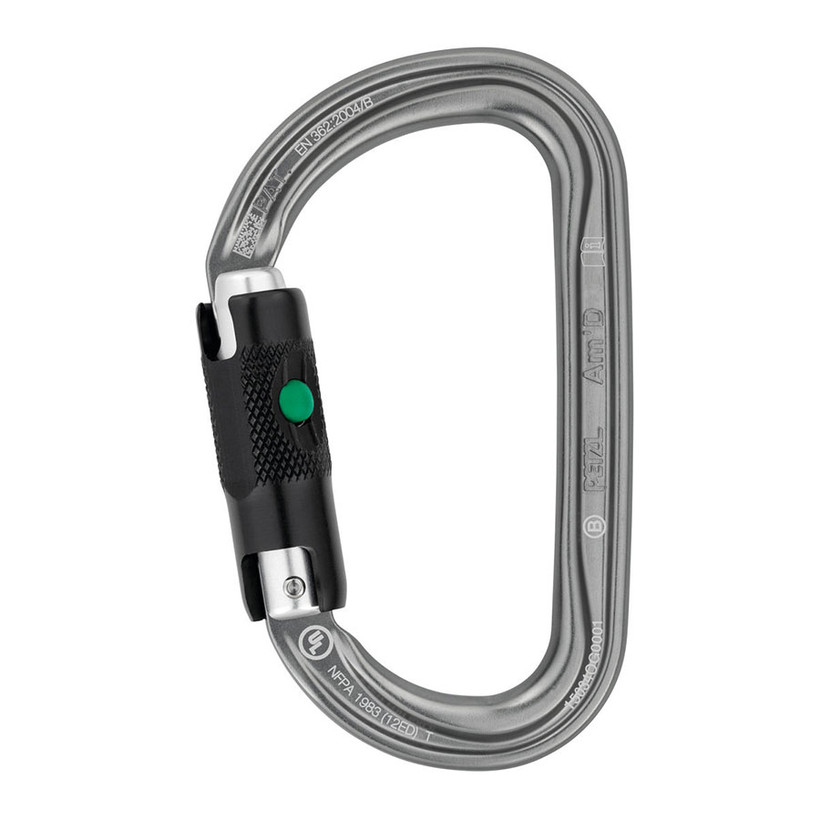 Petzl Am'D Ball Lock 3 Way Carabiner - Gray