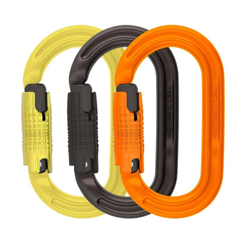 DMM Ultra O Locksafe 3 Way Carabiner - 3 Pack - Lime/Grey/Orange