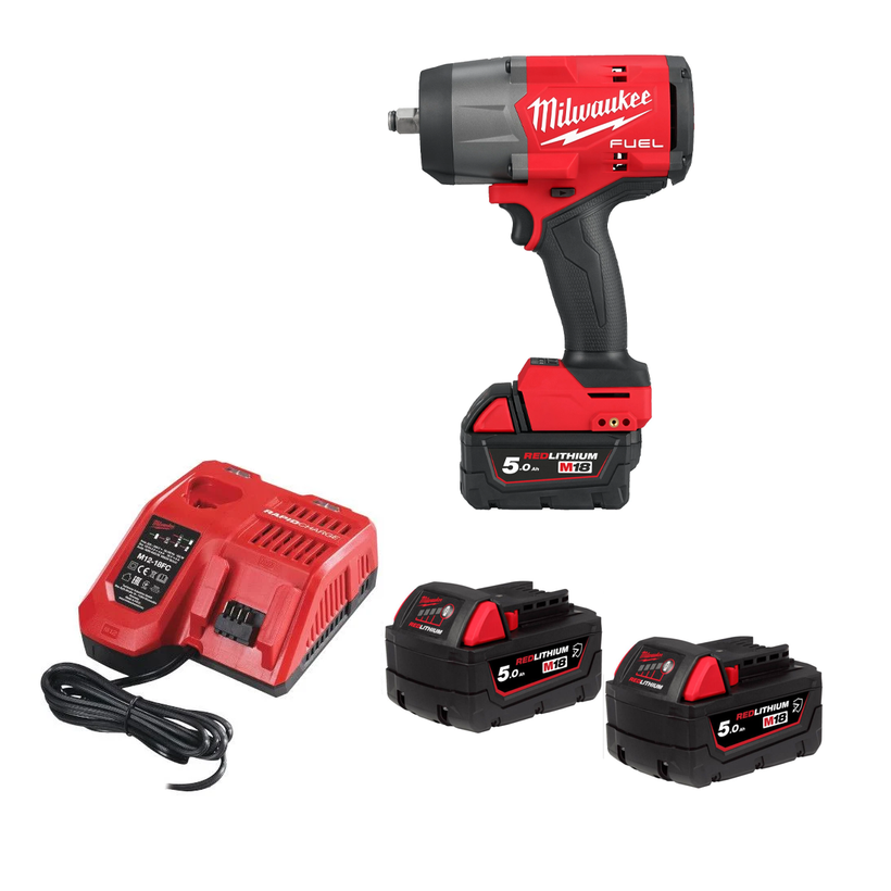 Milwaukee M18 Fuel FHIW2F12-502X Battery Impact Wrench Kit 1/2" (2 x 5ah Batteries &amp; 1 x charger)