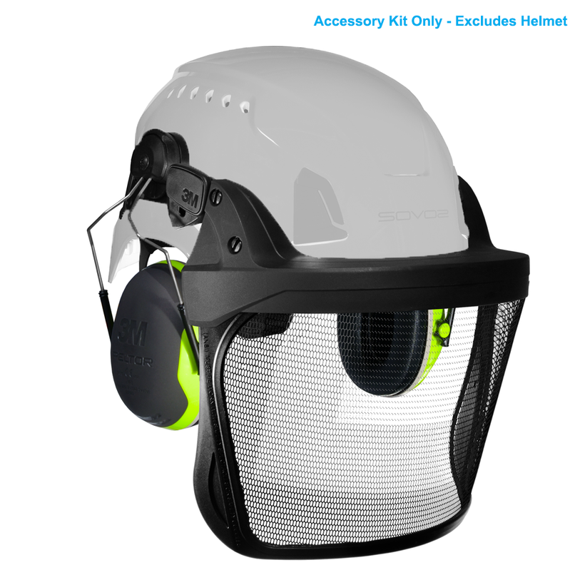 SOVOS Arborist Kit (X4P3 Ear Defenders, 3M Etched Visor, 3M Visor Carrier)