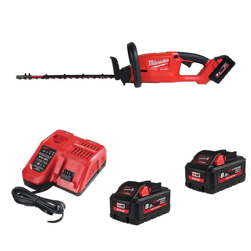 Milwaukee M18 Fuel FHET60-802 Battery Hedgetrimmer Kit (60cm) (2x 8ah batteries &amp; 1 x charger)