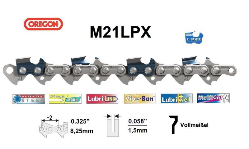 Oregon DuraCut LPX Chainsaw Chain, 64 Drive Links 0.325 0.058