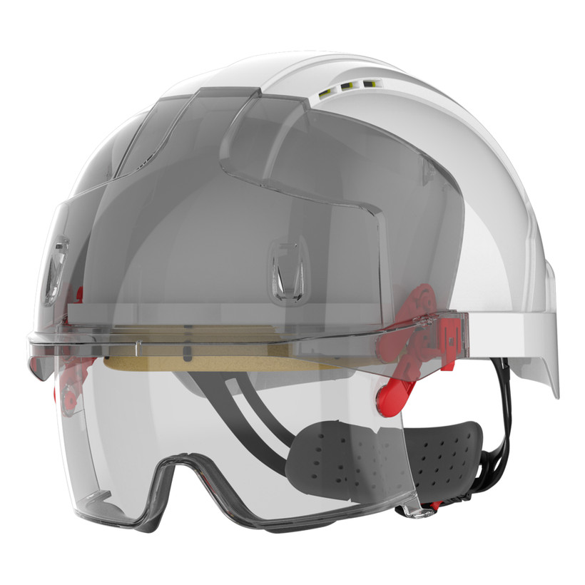 Active slide of JSP EVO VISTAlens Safety Ground Helmet with Integrated Eyewear - Vented