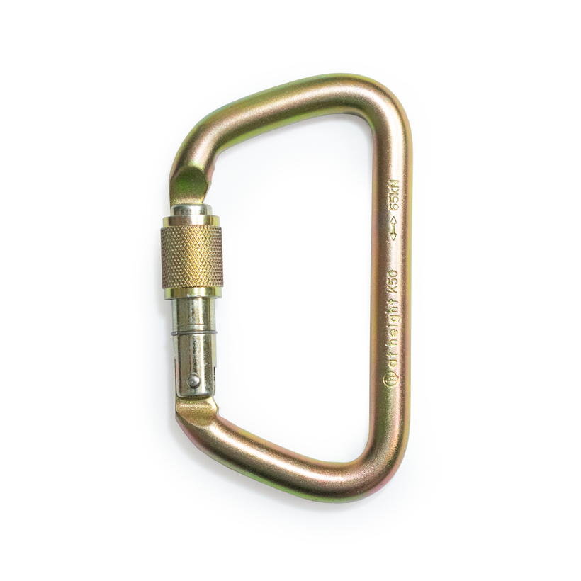 At Height K50 Steel Screwgate Large D Carabiner