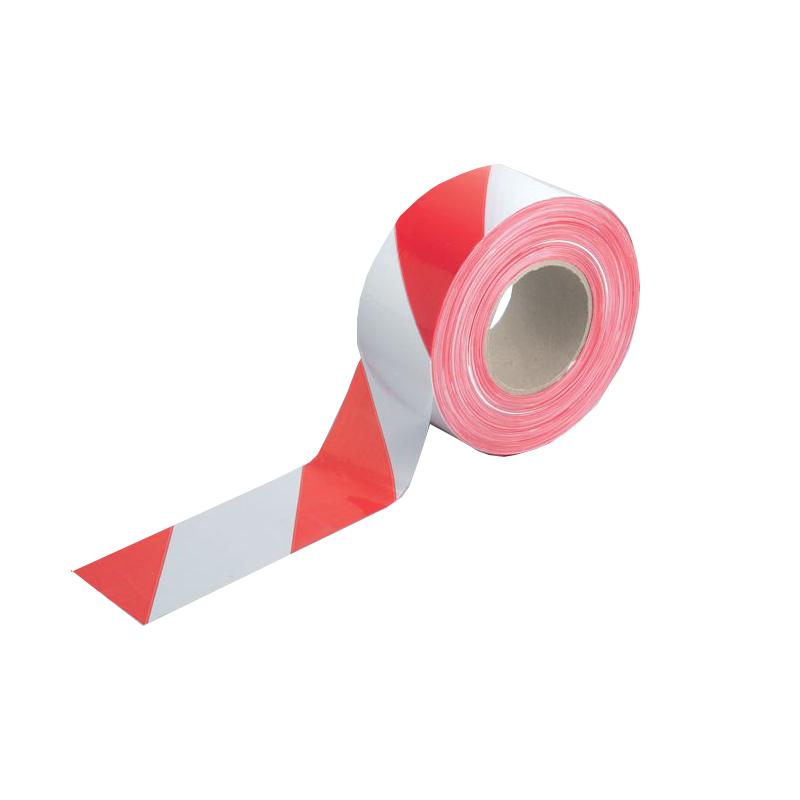 Active slide of Zebra Red/White Barrier Tape