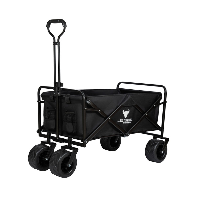 Bull All Terrain Folding Outdoor Wagon Trolley - Black