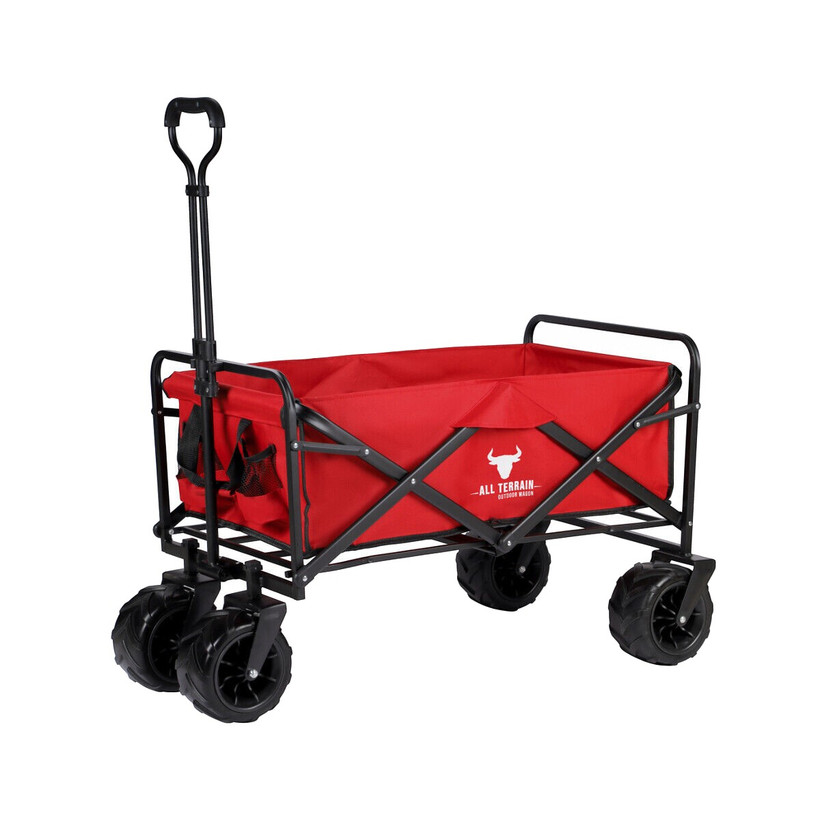 Bull All Terrain Folding Outdoor Wagon Trolley - Red