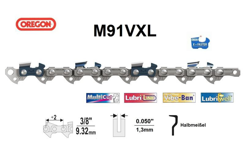 Active slide of Oregon VersaCut VXL Chainsaw Chain, 39 Drive Links 3/8 Mini / Picco 0.050