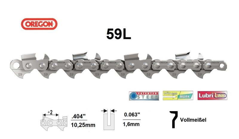 Active slide of Oregon PowerCut 59L Chainsaw Chain, 91 Drive Links 0.404 0.063