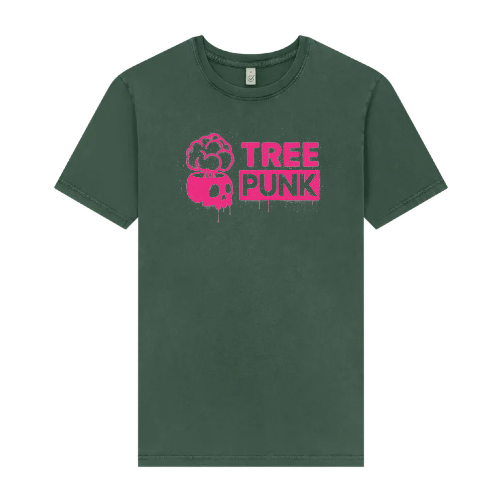 Tree Punk Graffiti Green (Pink Print) T-Shirt