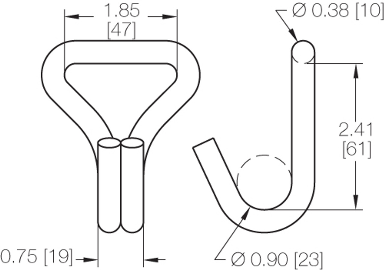 2" Narrow Wire Hook