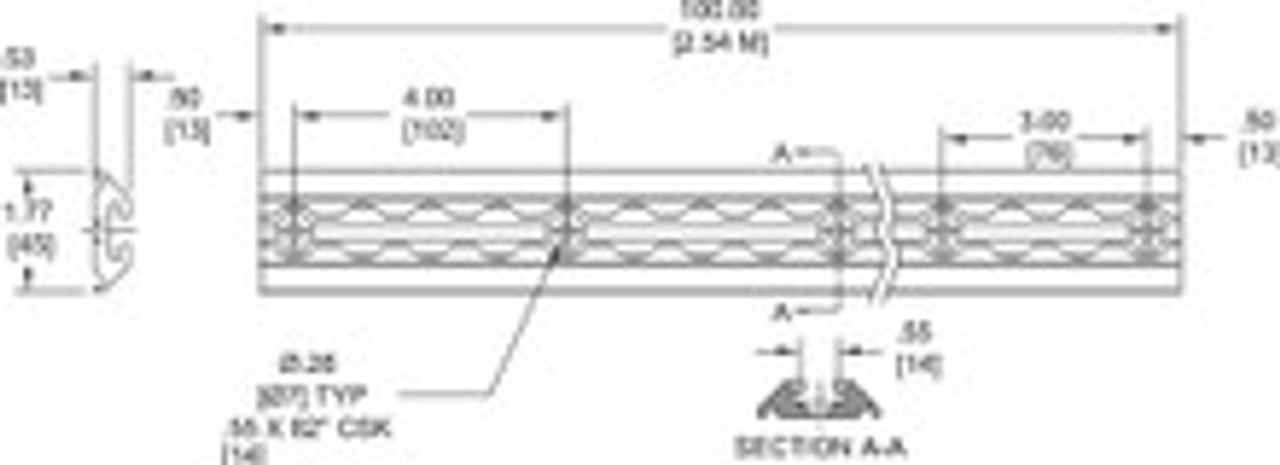 100" Recreational Series L Medium-Duty Aluminum Track w/ Flanges