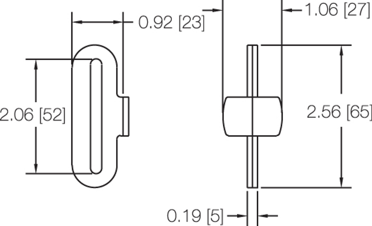 Series F 3/4" Hole Track Butterfly Fitting - USA