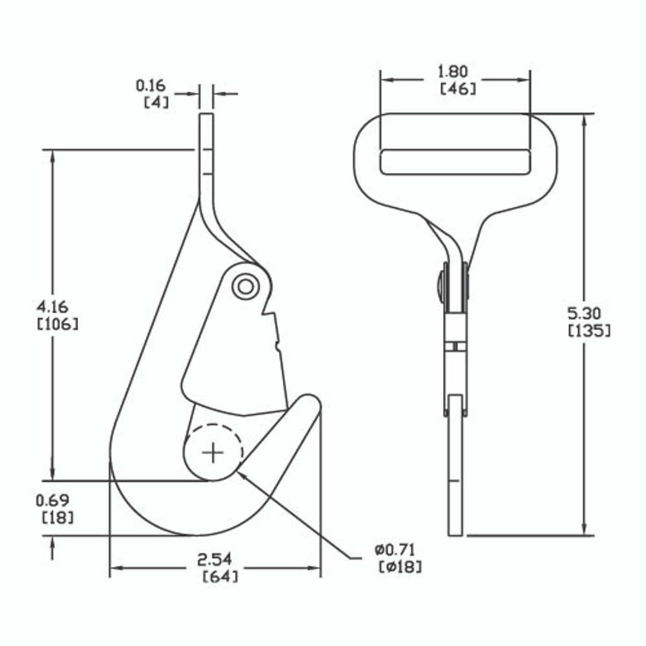 1 3/4" Twisted Snap Hook