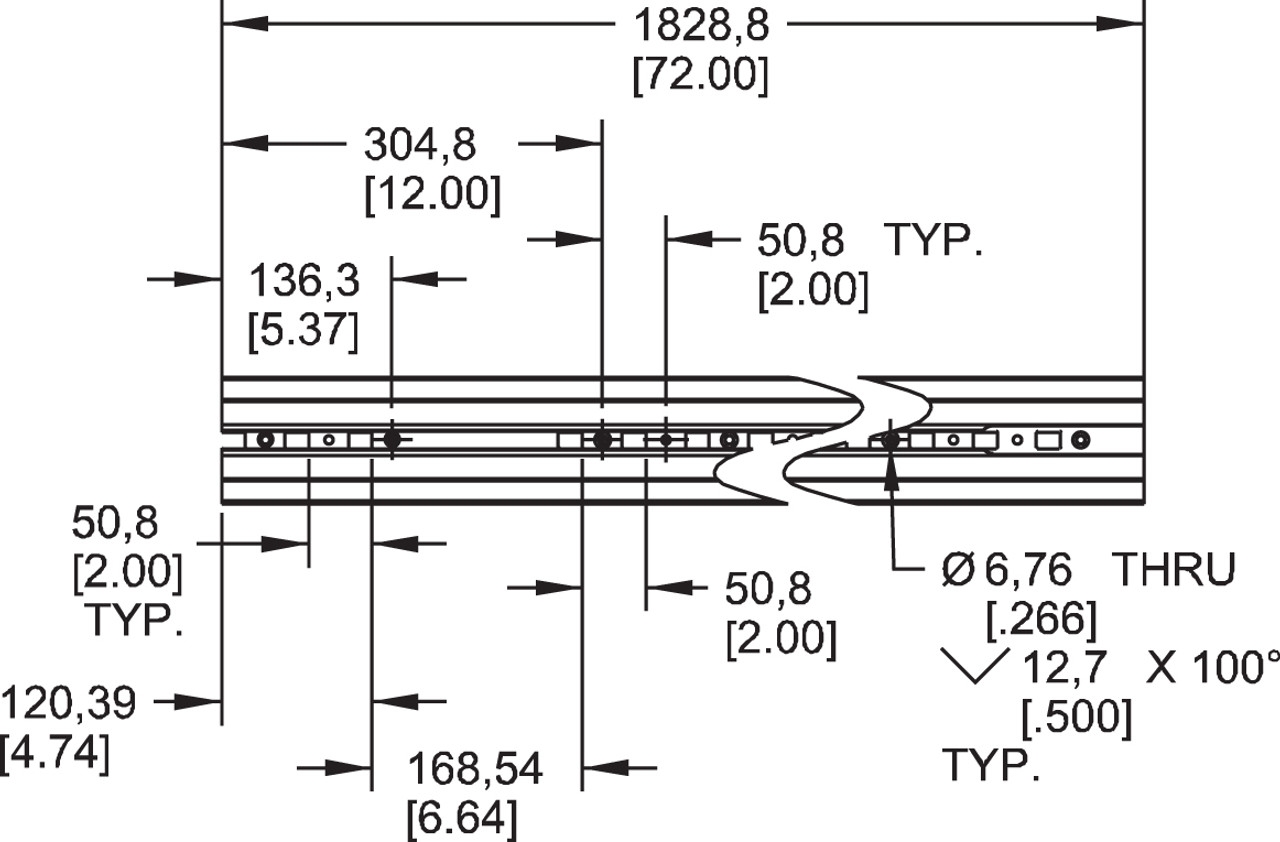 Series 2071 84" Single K2 Kaptive Beam Track