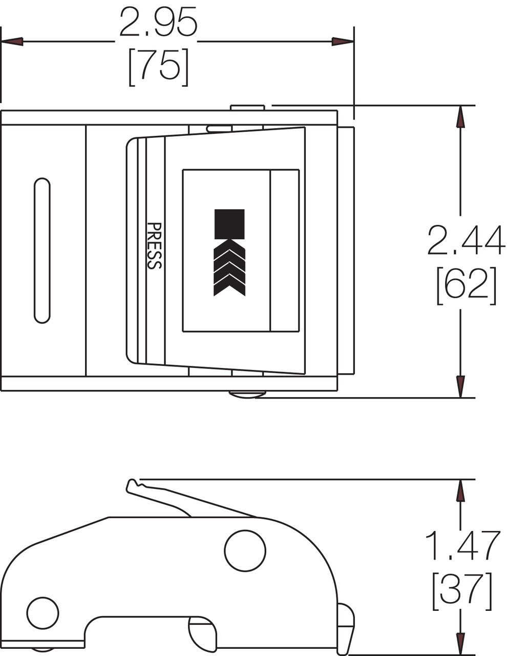 2" One-Piece-Frame Cam Buckle