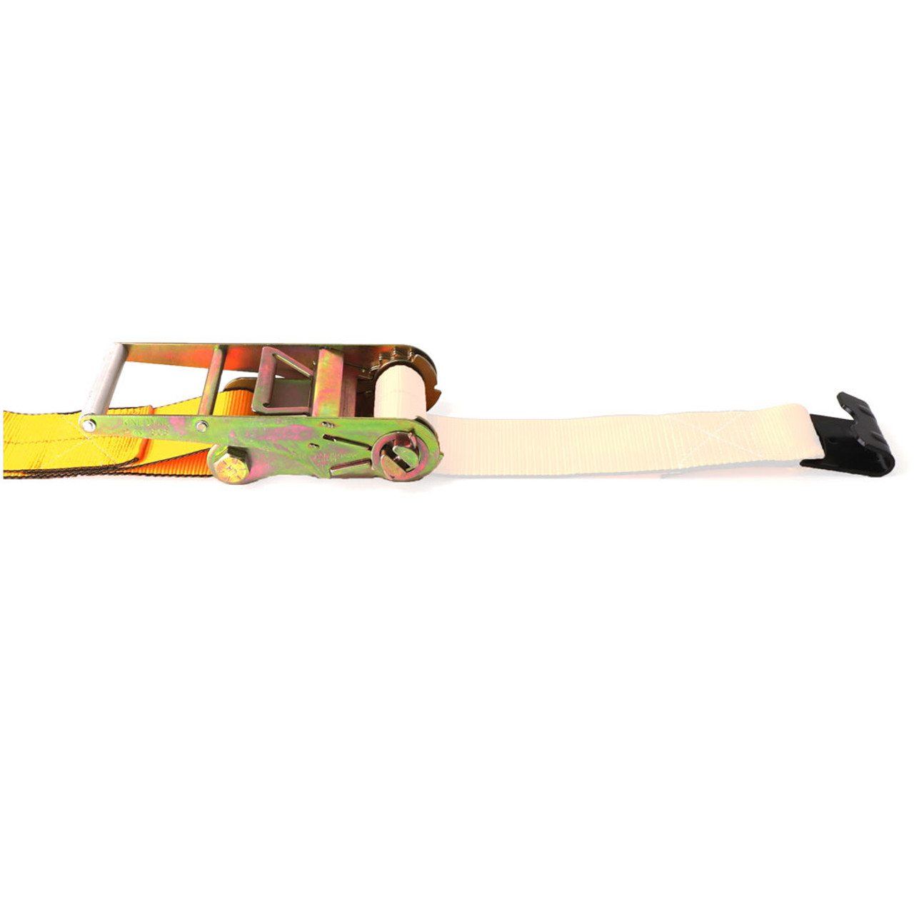 4" Flat Hook Ratchet Strap Replacement Fixed End w/ Ratchet