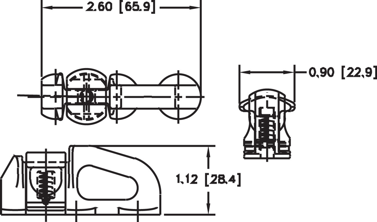 Series L Heavy-Duty Triple Stud Securement Point Fitting