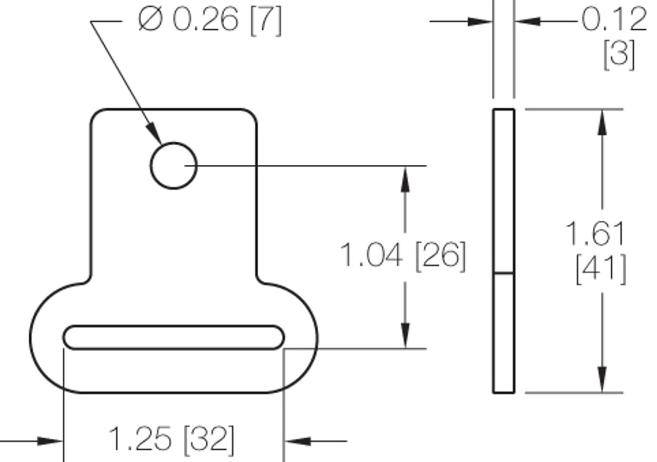 1" Strap End Bolt Plate