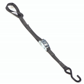 1 x 6' Cam Buckle Handle Bar Strap with S-Hooks & Soft Pull Loops, Motorcycle Tie Down Strap