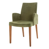 Olive Green Chair with Wooden Oak Finish