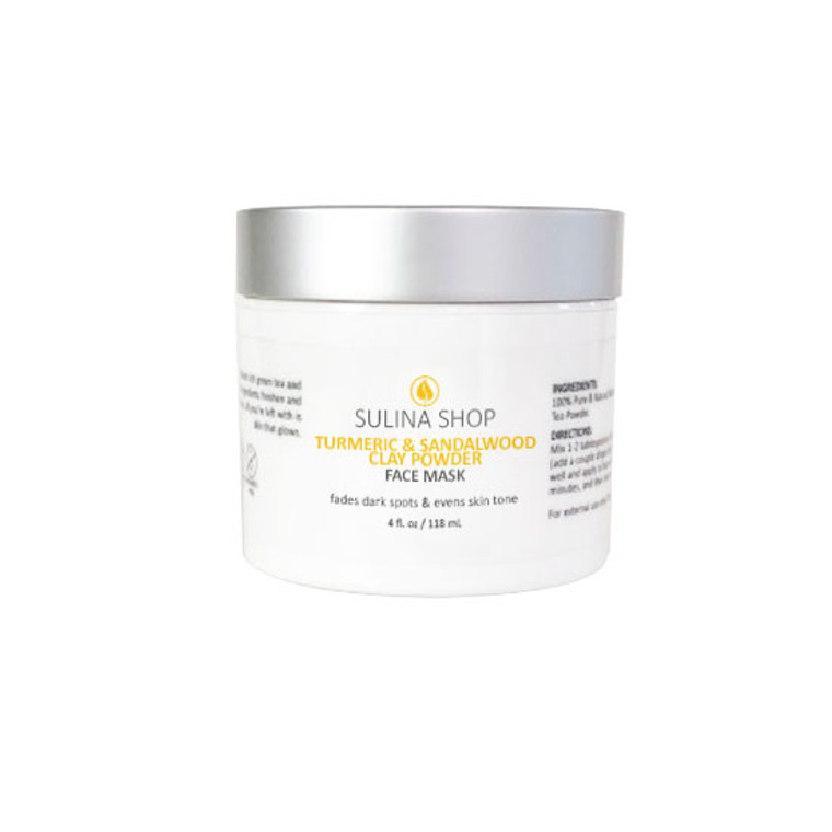 Turmeric & Sandalwood Clay Powder Face Mask. For glowing, clear skin, nothing beats the cleansing and healing properties of Multani Mitti (Fuller’s Earth). Combined with additional anti-inflammatory and exfoliating elements, this clay powder removes dead skins cells, dirt and oil, revealing your healthy, radiant skin underneath.