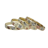 Sona Gold Plated Diamond Cut Bangles - Set of 4  in Three Tone